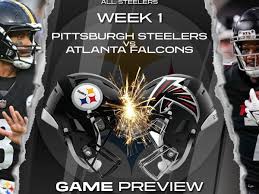 Graphic preview of Steelers vs. Falcons.