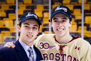 Late brothers Matthew (left) and Johnny Gaudreau (right) in 2014.