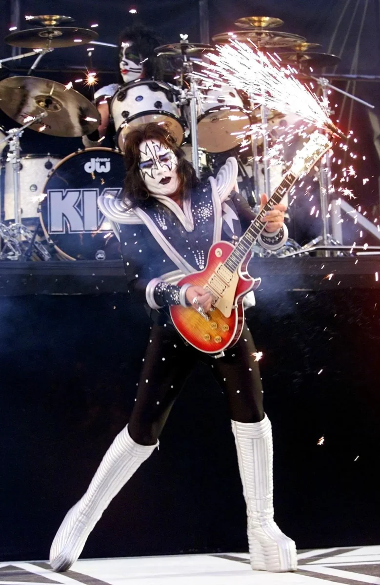 Ace Frehley doing one of his famous solos 
